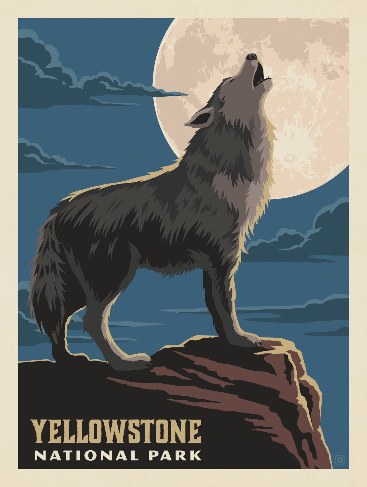 Yellowstone National Park: Gray Wolf - Puzzle - Artwork