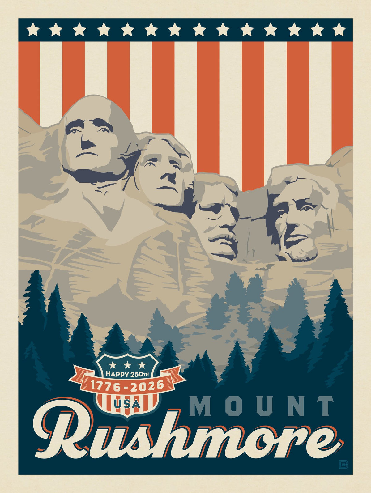 250th Anniversary USA: Mount Rushmore - Puzzle - Artwork