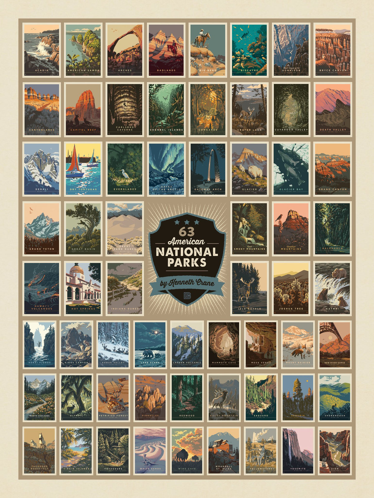 63 Image National Park Print: by Kenneth Crane - Puzzle - Artwork