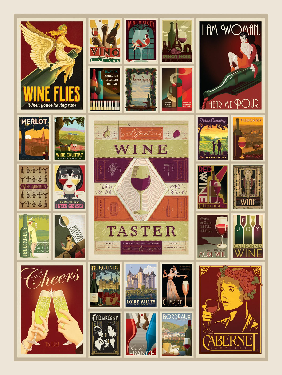 Wine Taster Multi-Image Print - Puzzle - Artwork