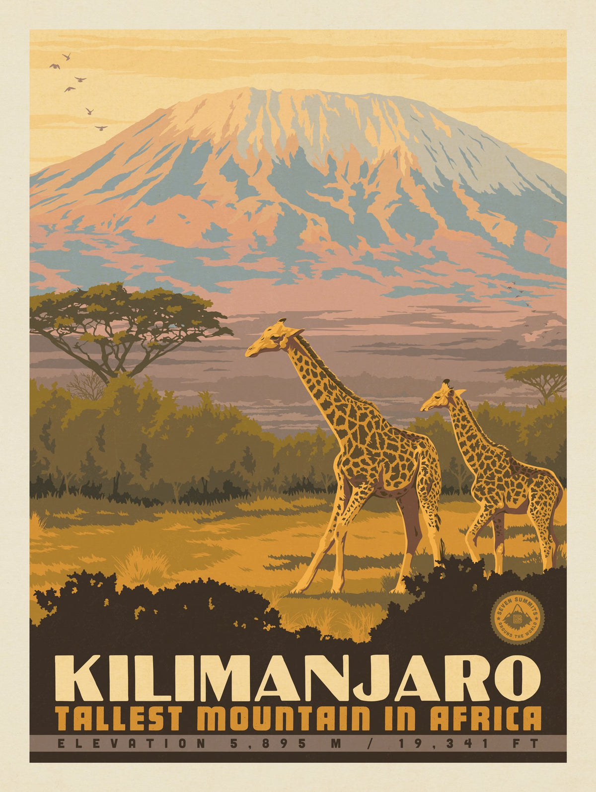 7 Summits: Kilimanjaro-Tallest Mountain in Africa - Puzzle - Artwork