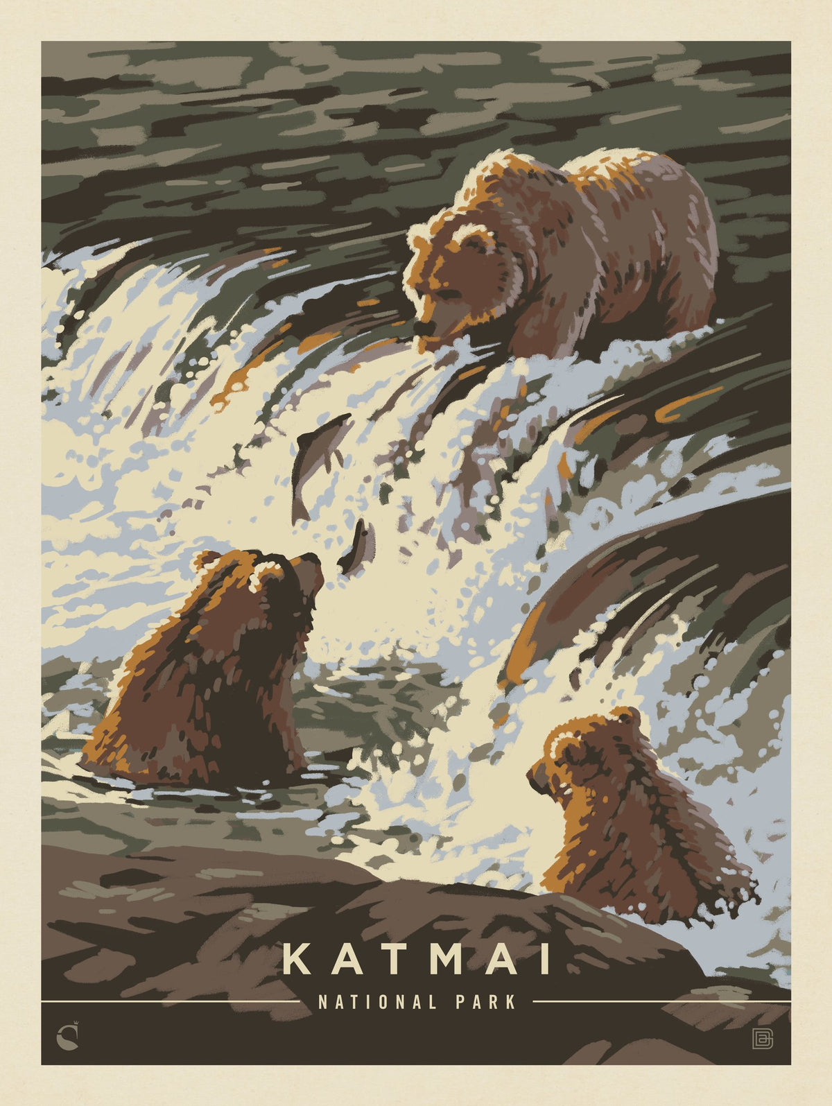 Katmai National Park: Fishing Party - Puzzle - Artwork