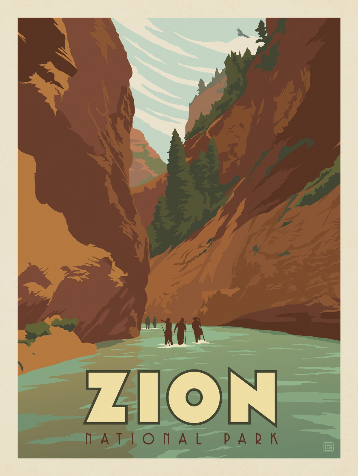 Zion National Park: Hiking The Narrows - Puzzle - Artwork