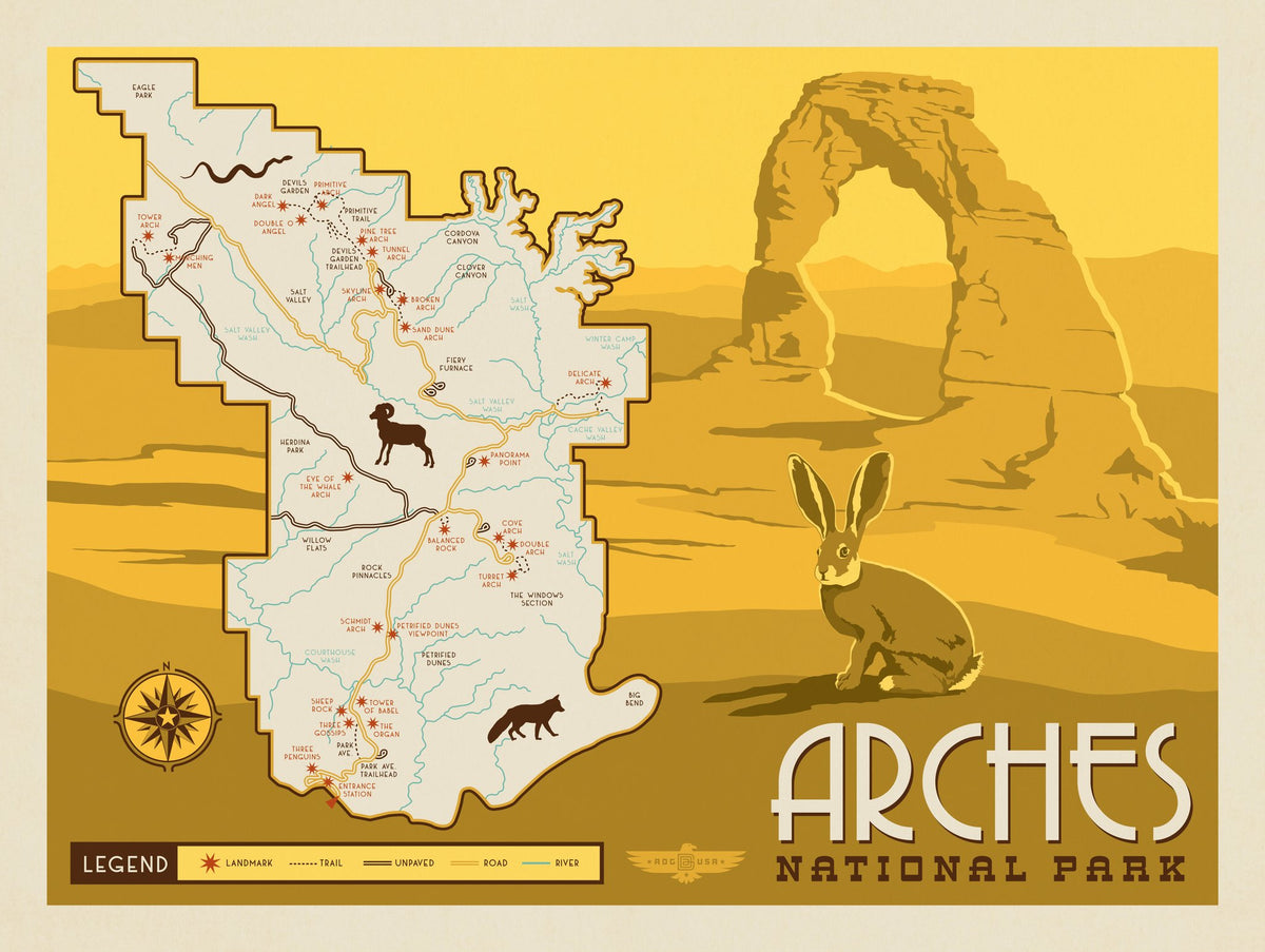 Map of Arches National Park - Puzzle - Artwork