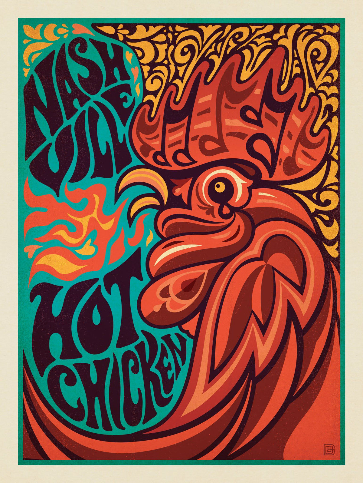 Nashville Hot Chicken (Groovy Blue) - Puzzle - Artwork