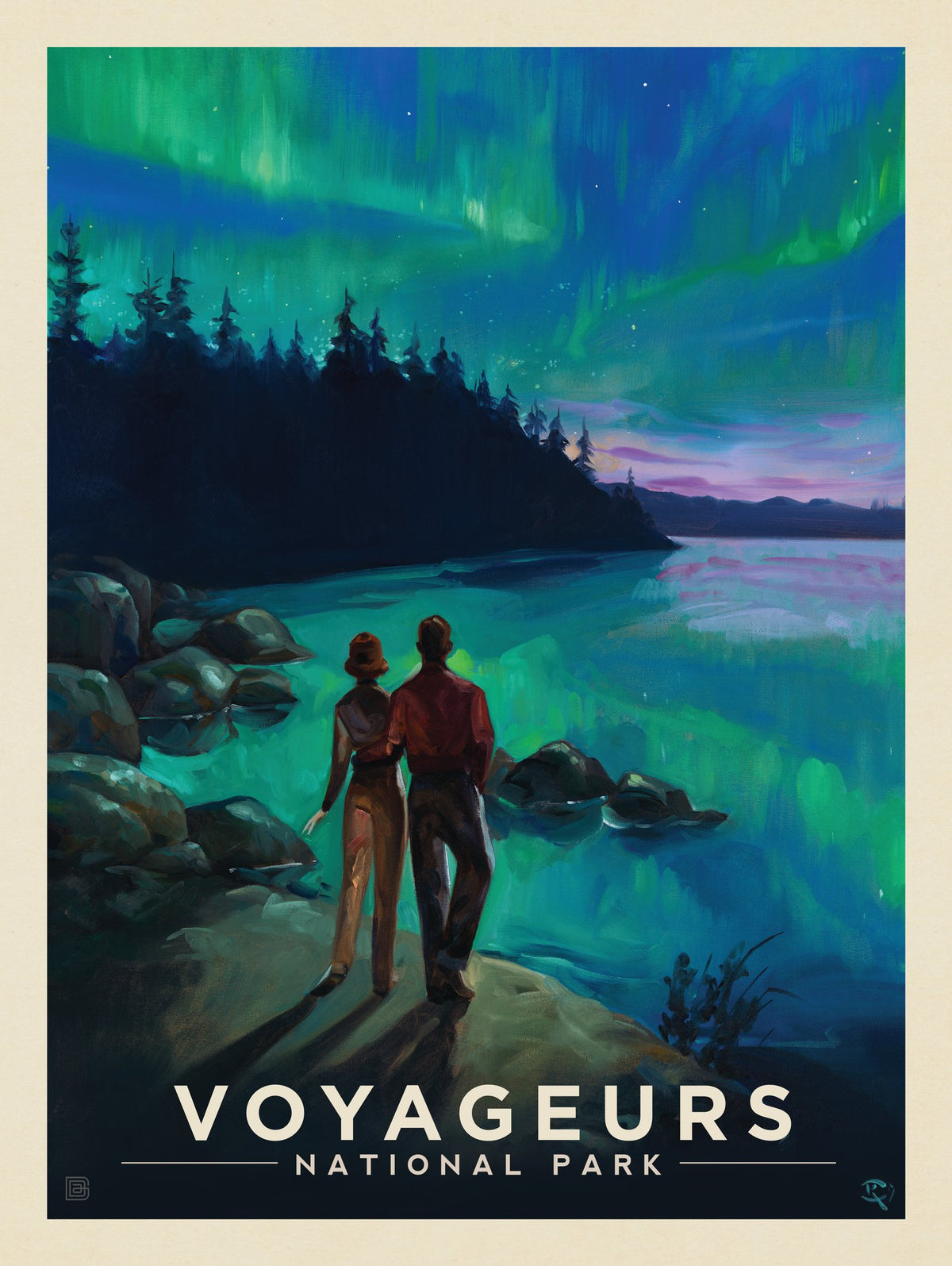 Voyageurs National Park: Northern Lights-KC - Puzzle - Artwork