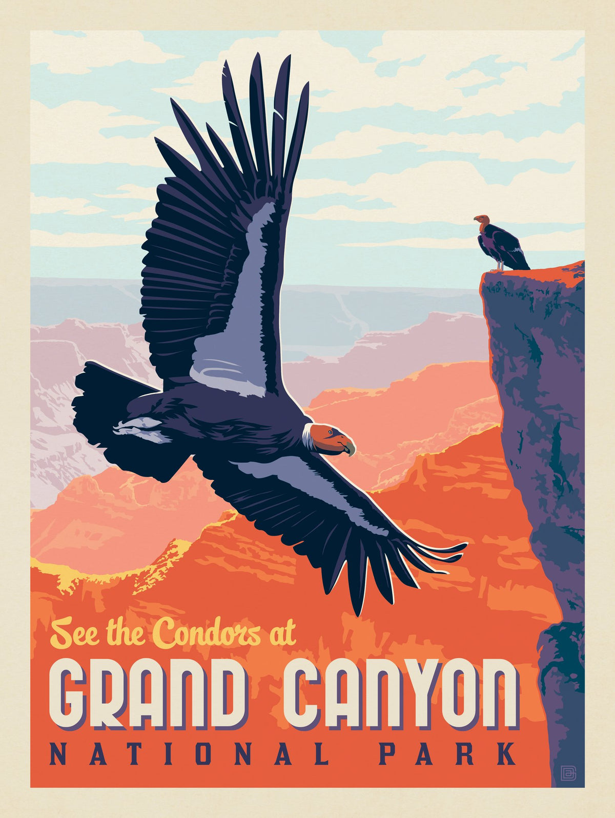 Grand Canyon National Park: Condors - Puzzle - Artwork