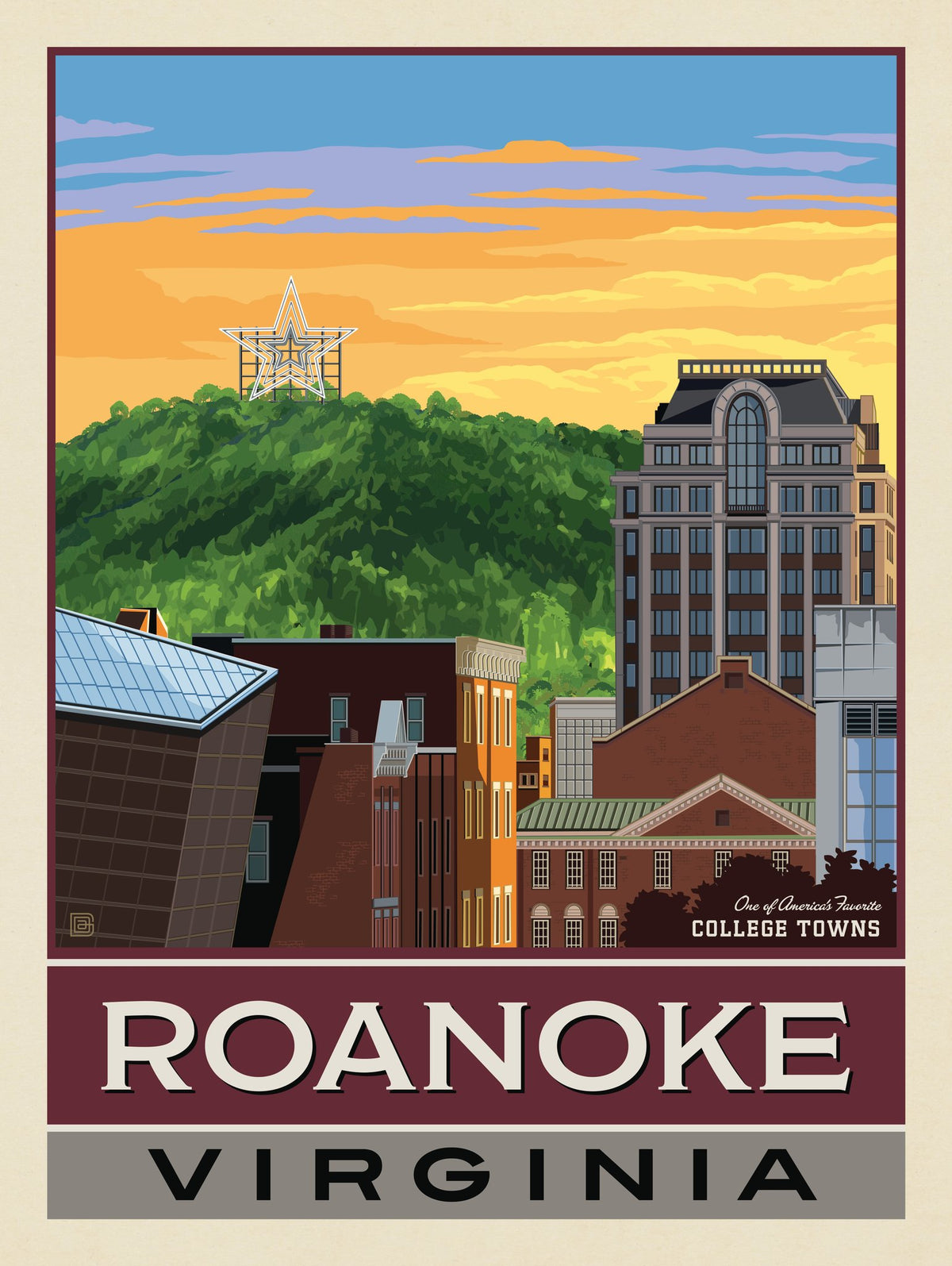 American College Towns: Roanoke, VA - Puzzle - Artwork