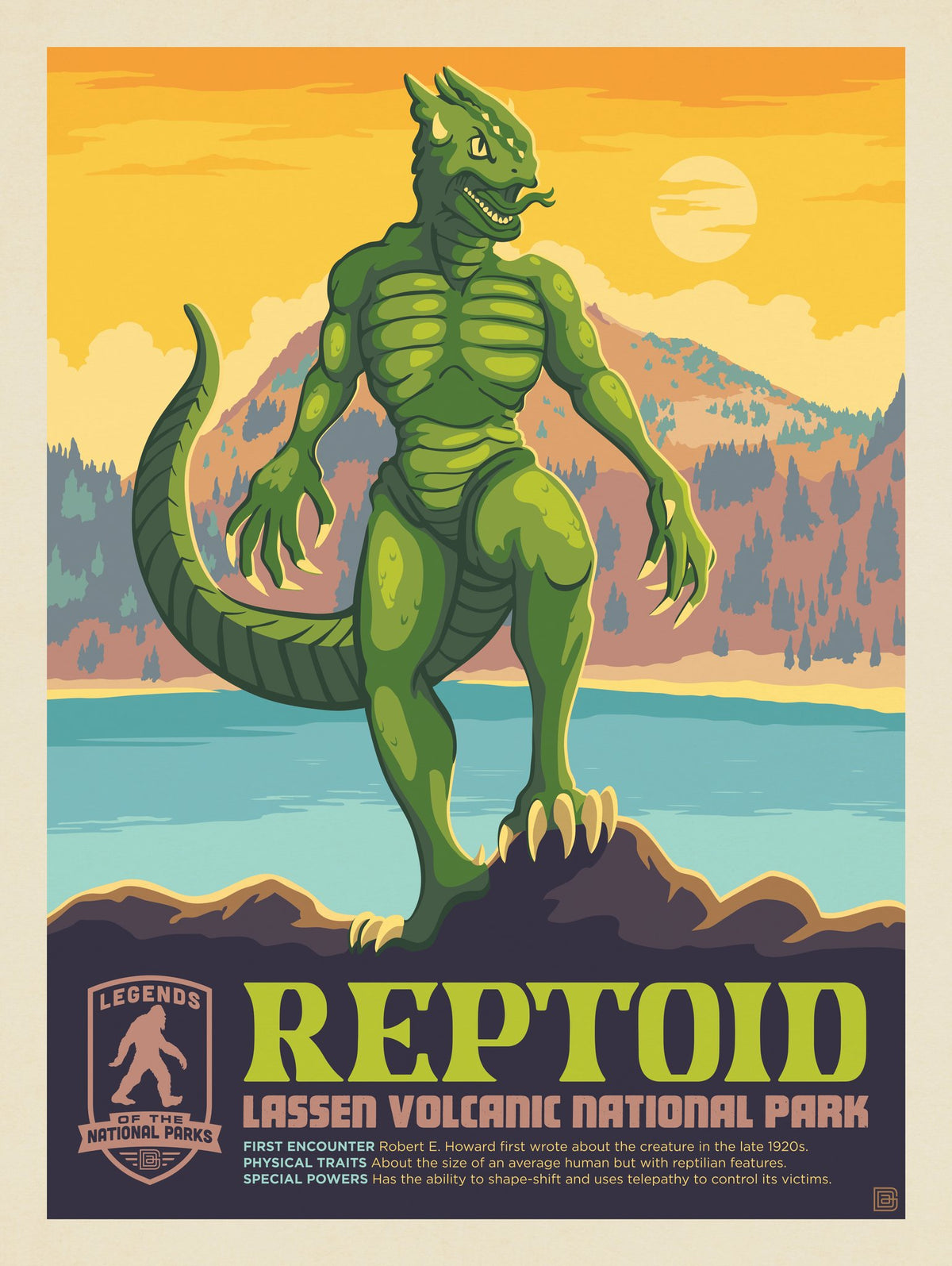 Legends Of The National Parks: Lassen Volcanic's Reptoid - Puzzle - Artwork