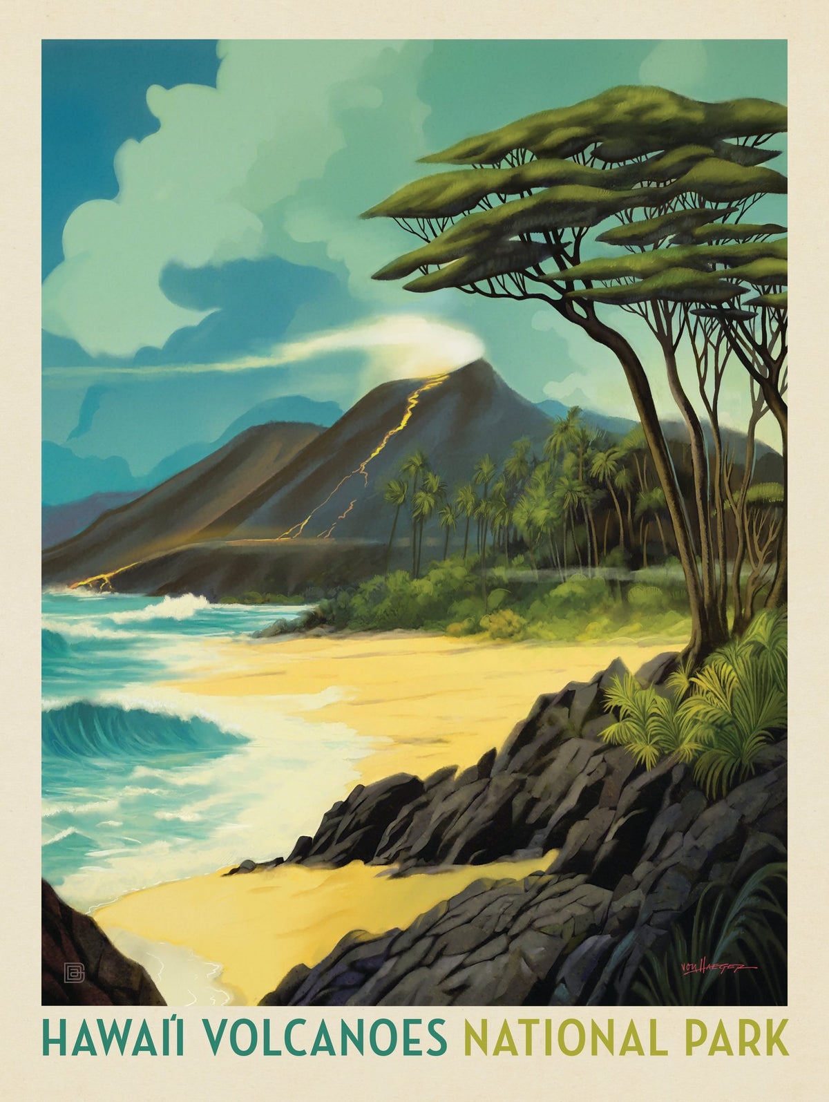 Hawai'i Volcanoes National Park: Lava In The Lagoon - Puzzle - Artwork