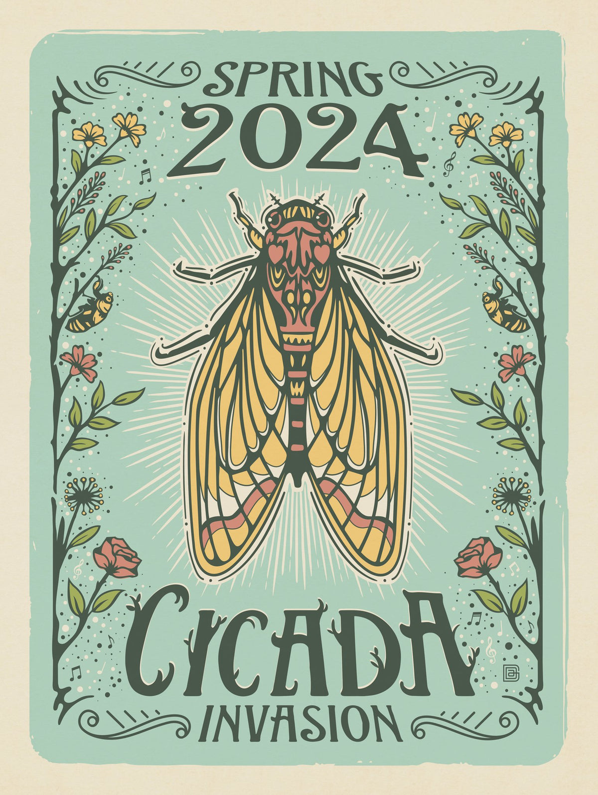 Spring 2024 Cicadas: Floral Print - Puzzle - Artwork