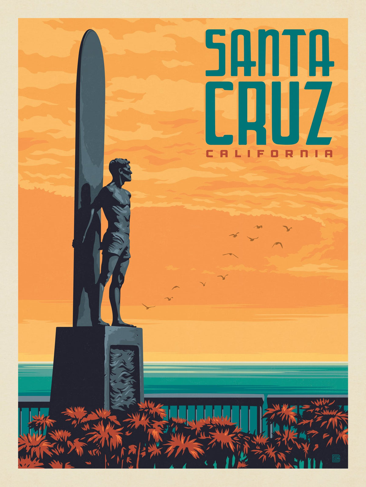 Santa Cruz, CA: World Surfing Reserve - Puzzle - Artwork