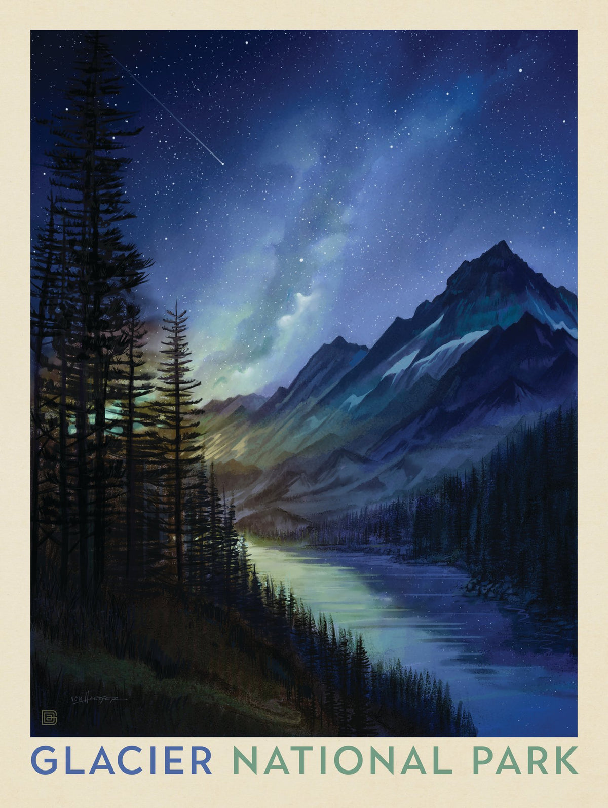 Glacier National Park: Starlight - Puzzle - Artwork