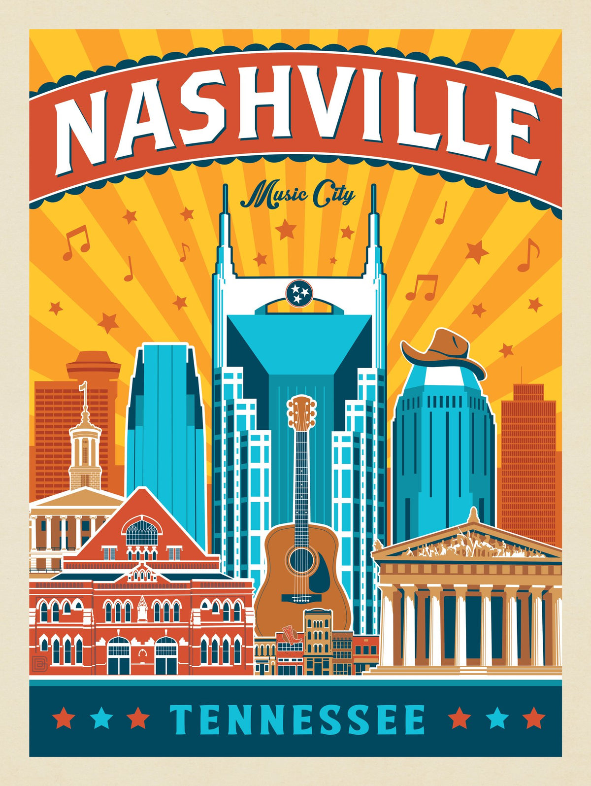 Nashville Landmarks (Vertical) - Puzzle - Artwork