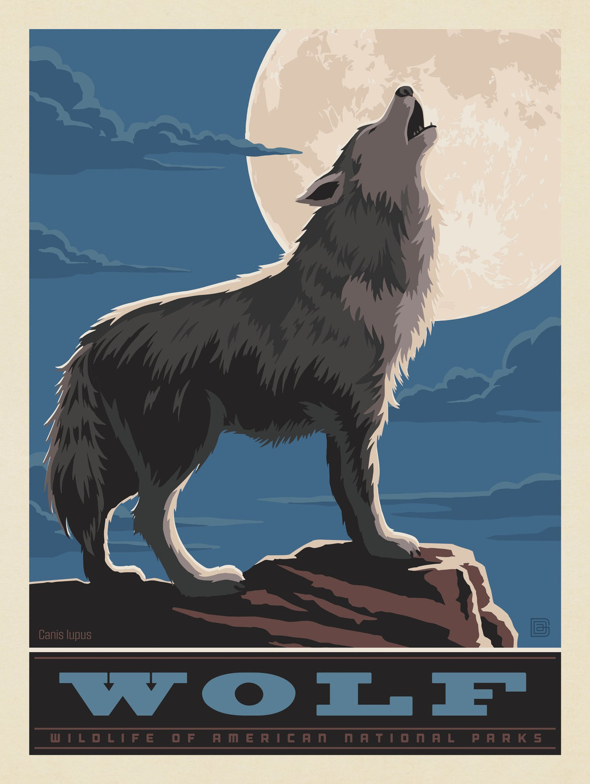 National Parks Wildlife: Wolf - Puzzle - Artwork