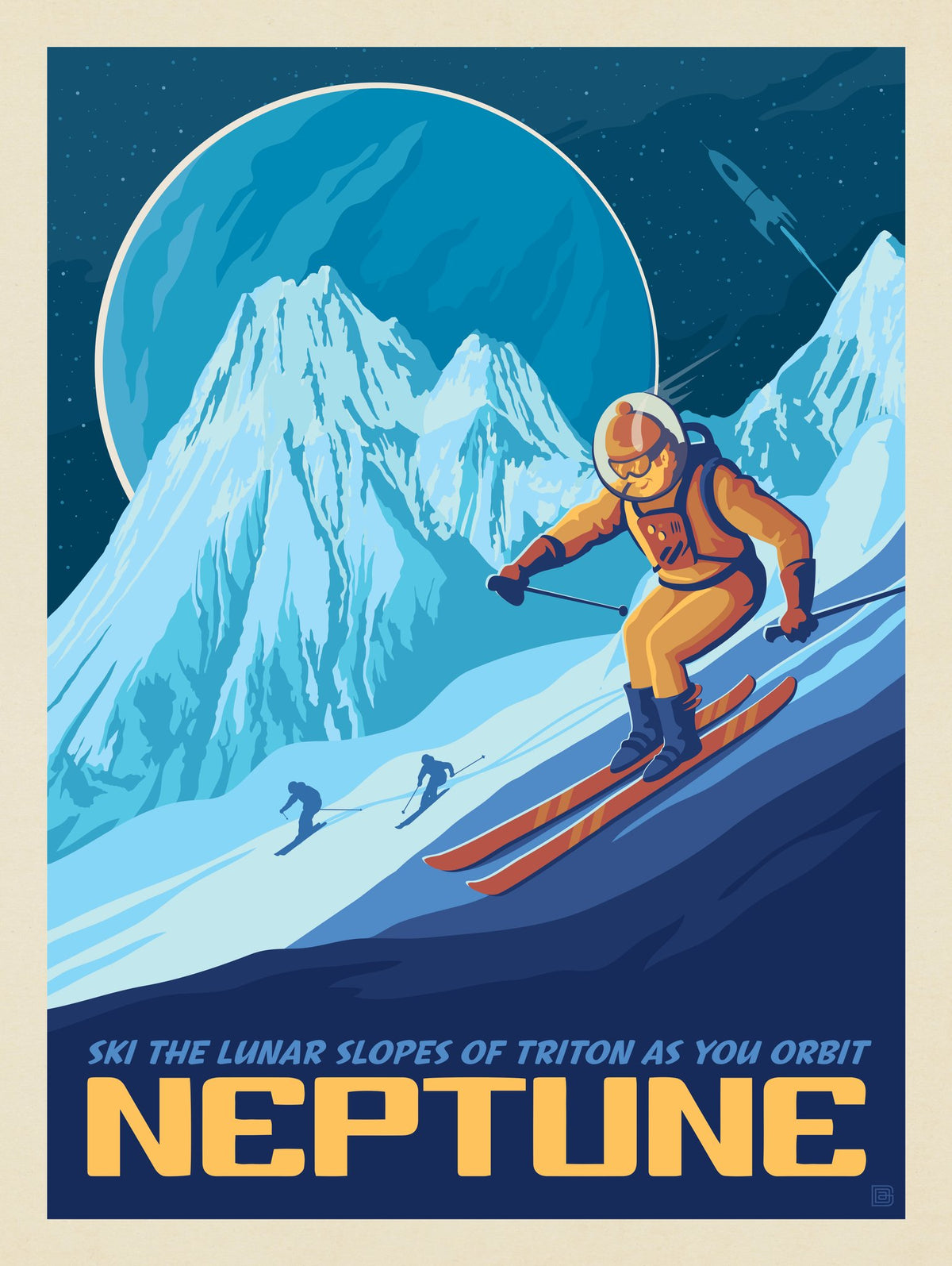 Neptune: Lunar Skiing on Triton - Puzzle - Artwork