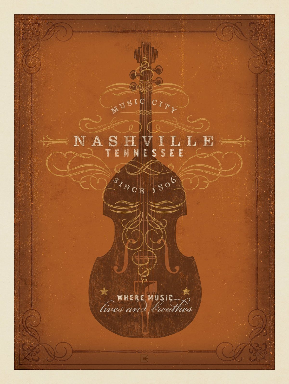 Music City: Brown Bass Fiddle - Puzzle - Artwork