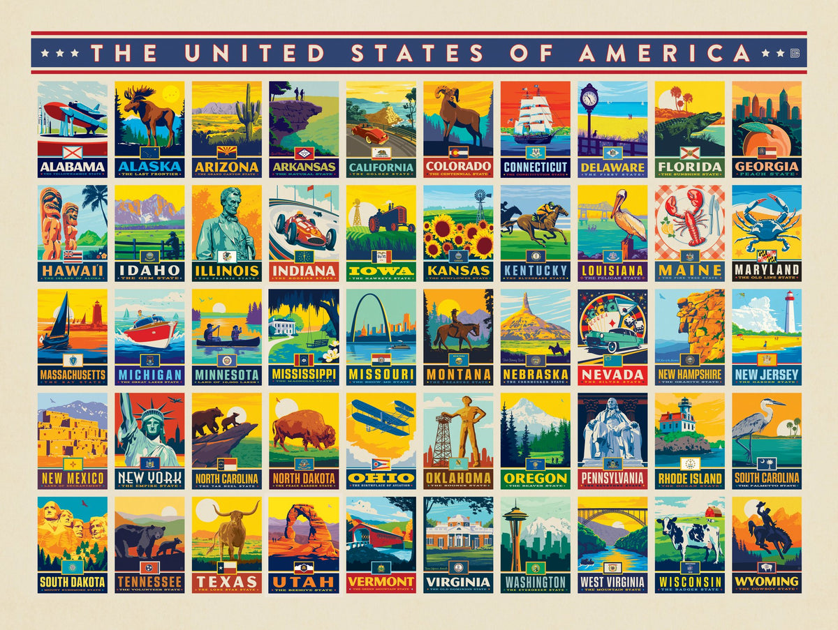 50-State Multi-Image Design - Puzzle - Artwork