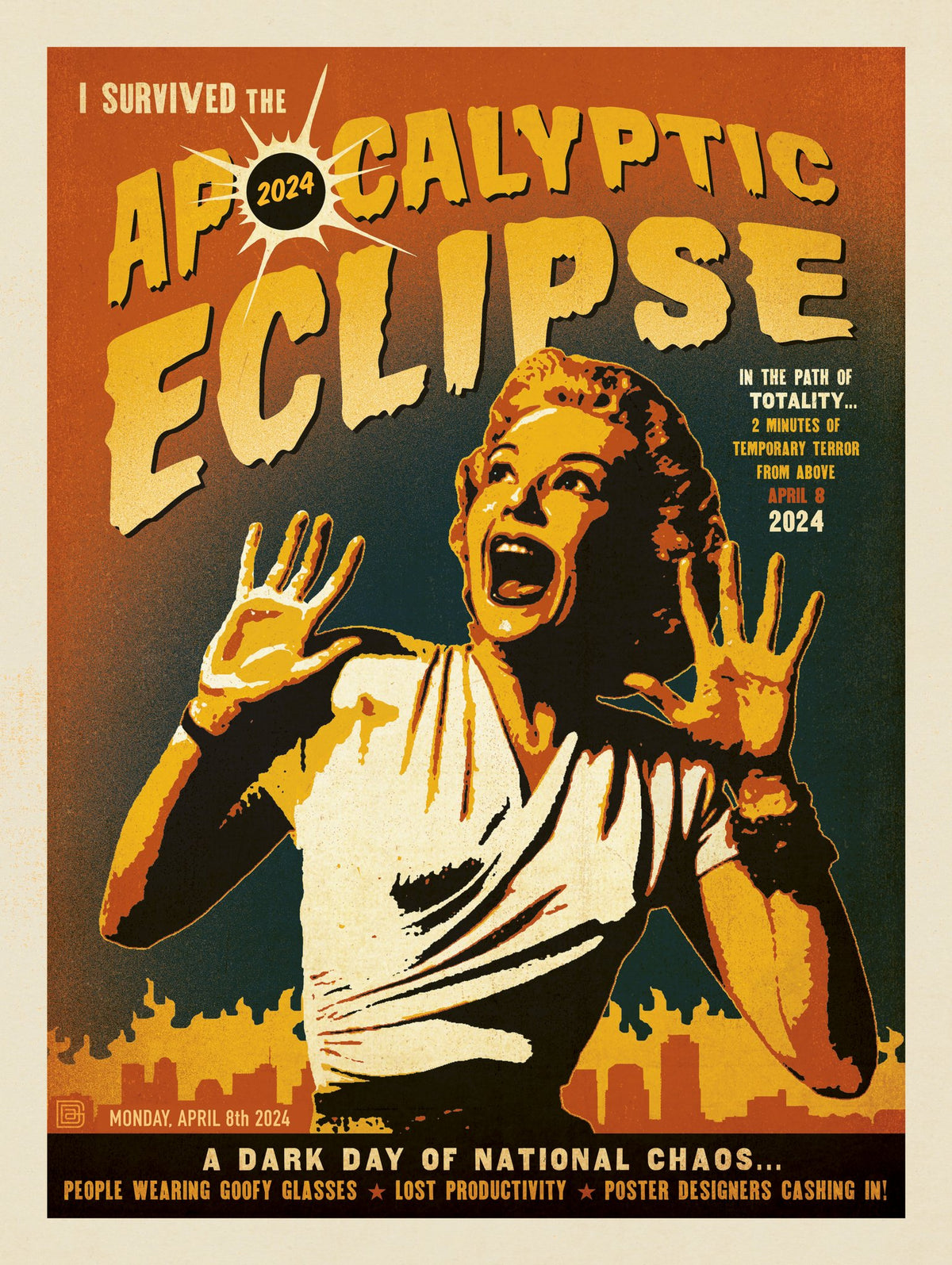 2024 Total Solar Eclipse: Screaming Woman - Puzzle - Artwork