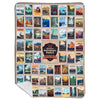 63 National Park Posters Plush Sherpa Blanket