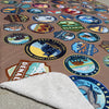 63 National Park Emblems Plush Sherpa Blanket
