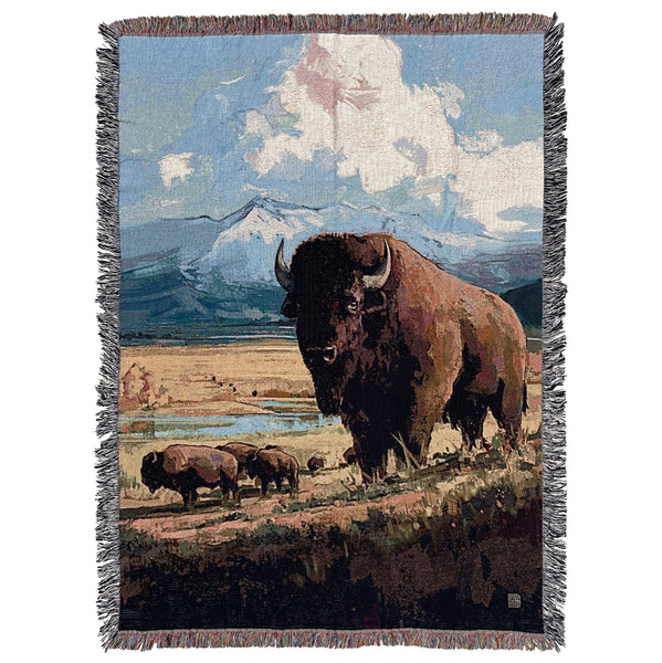 Woven Throw Blanket: (Vertical) Yellowstone National Park