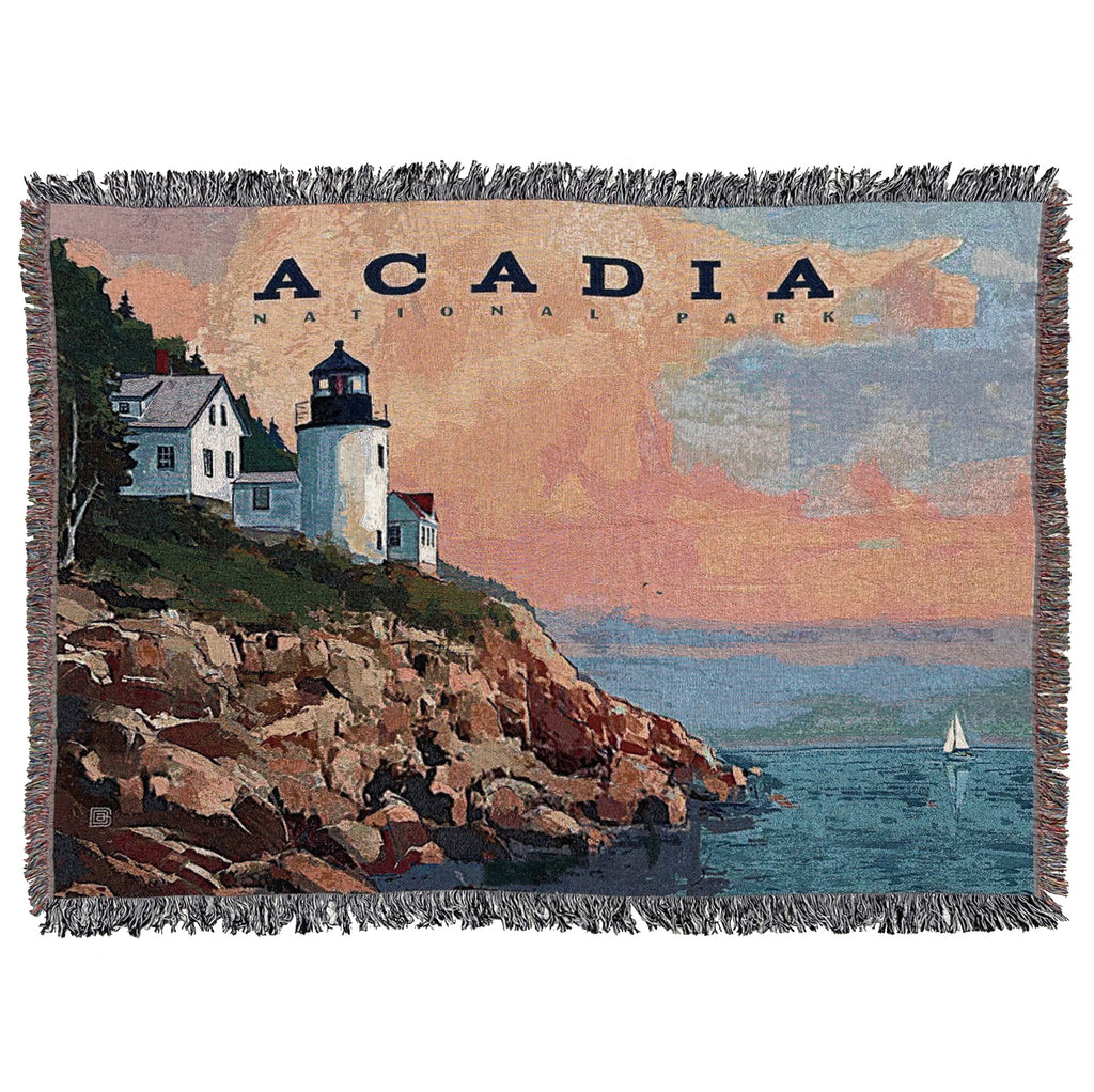Woven Throw Blanket: (Horizontal) Acadia National Park