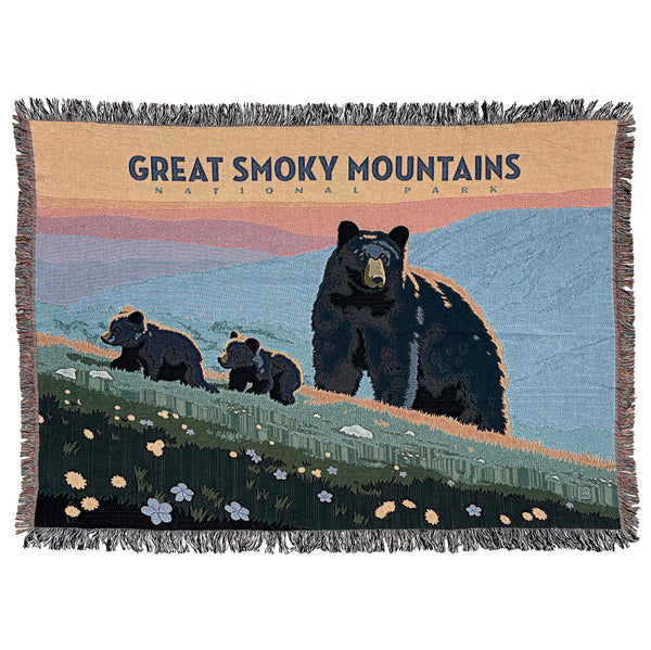 Woven Throw Blanket: (Horizontal) Great Smoky Mountains National Park