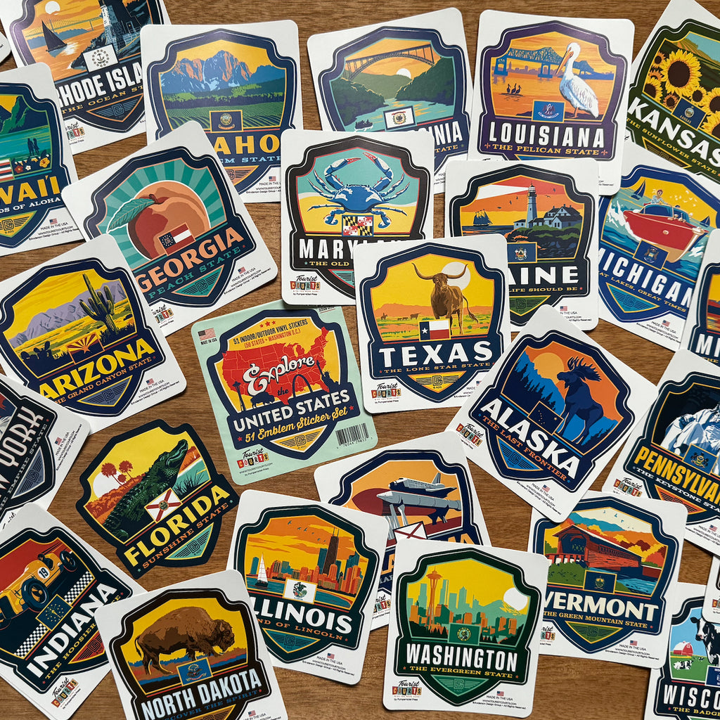 BIG EMBLEM: 51-Piece Explore The USA Sticker Set - Anderson Design Group
