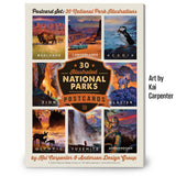 POSTCARDS: Kai Carpenter Illustrated National Parks 30-piece Set