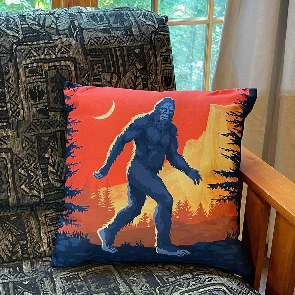 18x18 Throw Pillow: Legends Of The National Parks-Bigfoot