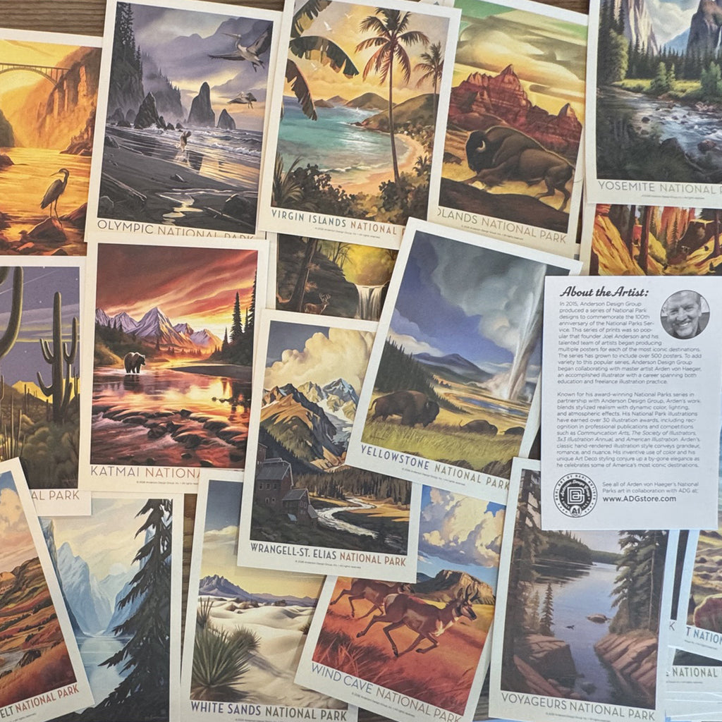 POSTCARDS: National Parks 63-piece Set by Arden von Haeger