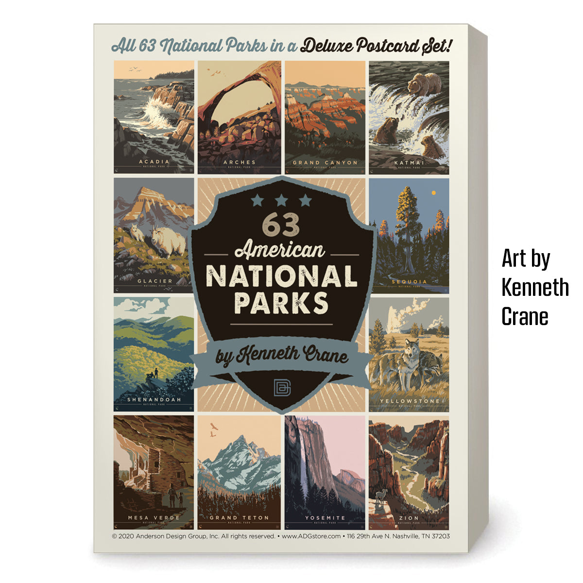 POSTCARDS: National Parks 63-piece Set by Kenneth Crane