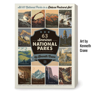 POSTCARDS: National Parks 63-piece Set by Kenneth Crane