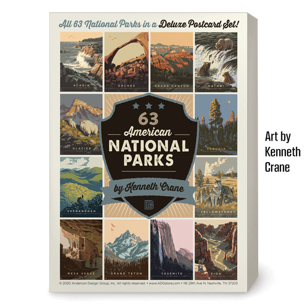 POSTCARDS: National Parks 63-piece Set by Kenneth Crane