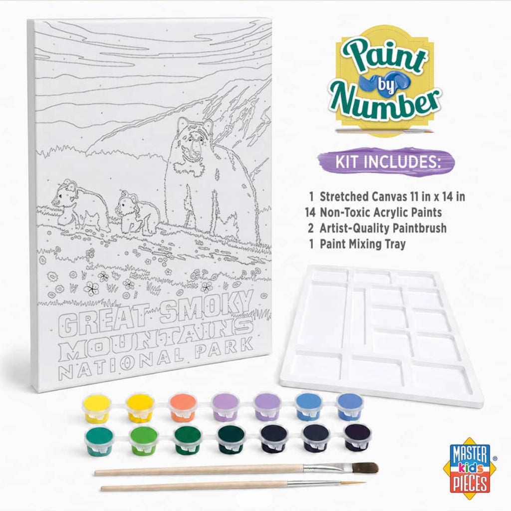 Paint-By-Numbers Kit: Great Smoky Mountains Bears