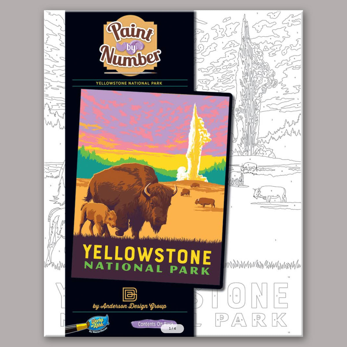 Paint-By-Numbers Kit: Yellowstone Bison