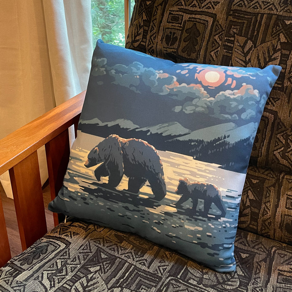 17"x17" Throw Pillow: Kenneth Crane's Lake Clark National Park