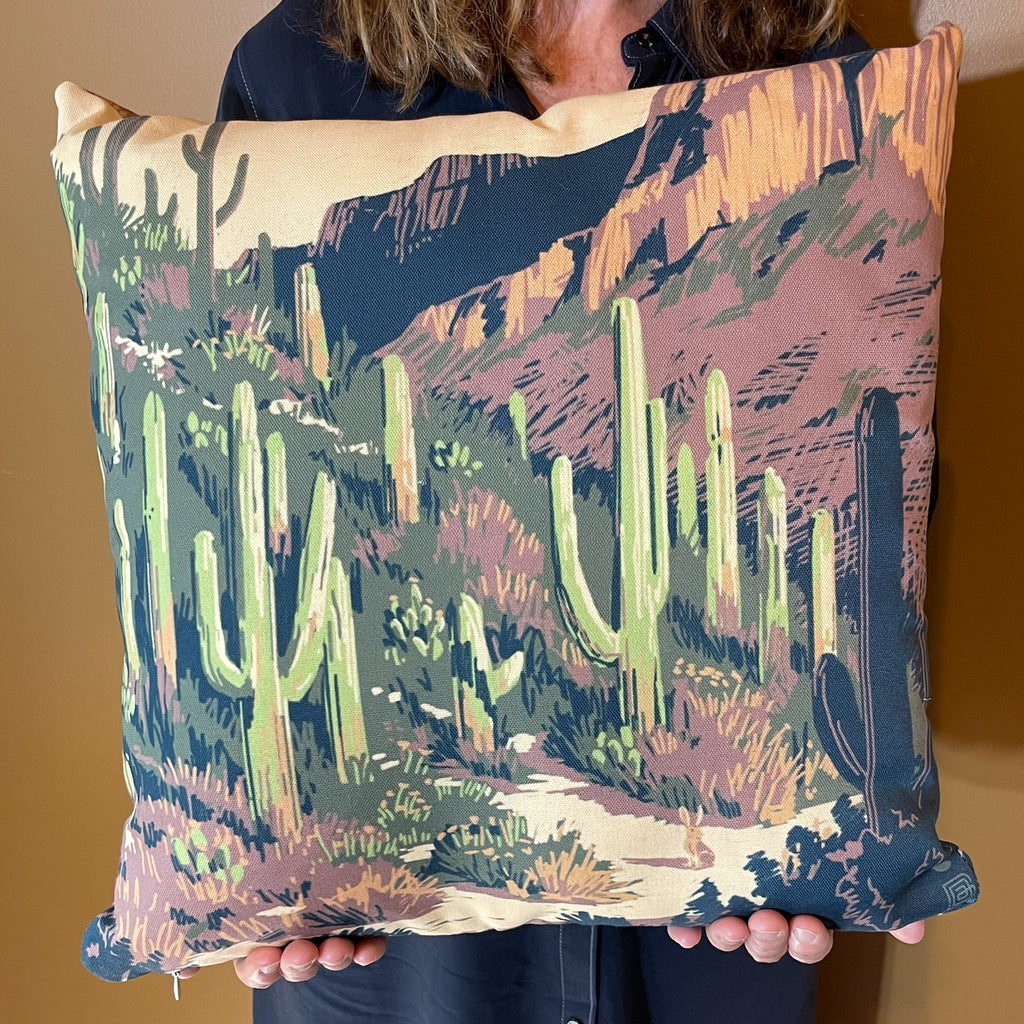 17"x17" Throw Pillow: Kenneth Crane's Saguaro National Park