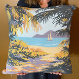 Someone holding our islands throw pillow