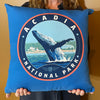 18"x18" Throw Pillow: Emblem of Acadia National Park