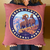 18"x18" Throw Pillow: Emblem of Grand Canyon National Park