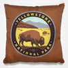18"x18" Throw Pillow: Emblem of Yellowstone National Park