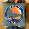 17"x17" Throw Pillow: Emblem of Yosemite National Park