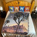 Joshua Tree Woven Blanket on Bed