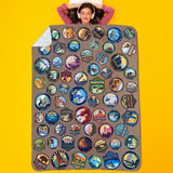 63 National Park Emblems Plush Sherpa Blanket