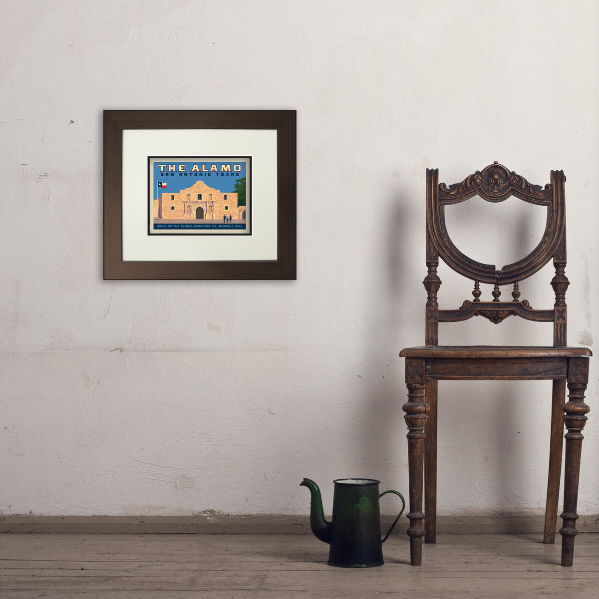 San Antonio, TX: The Alamo (Horizontal) — Vintage Travel Poster