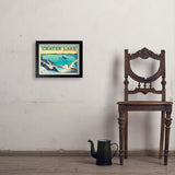 Crater Lake National Park: Winter Fox (Horizontal) - Art Print, 11x14 / Simple / Black