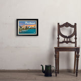 Portland, Oregon: Waterfont Skyline - Art Print, 11x14 / Simple / Black