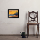 Santa Monica Pier: Sunset - Art Print, 11x14 / Simple / Black
